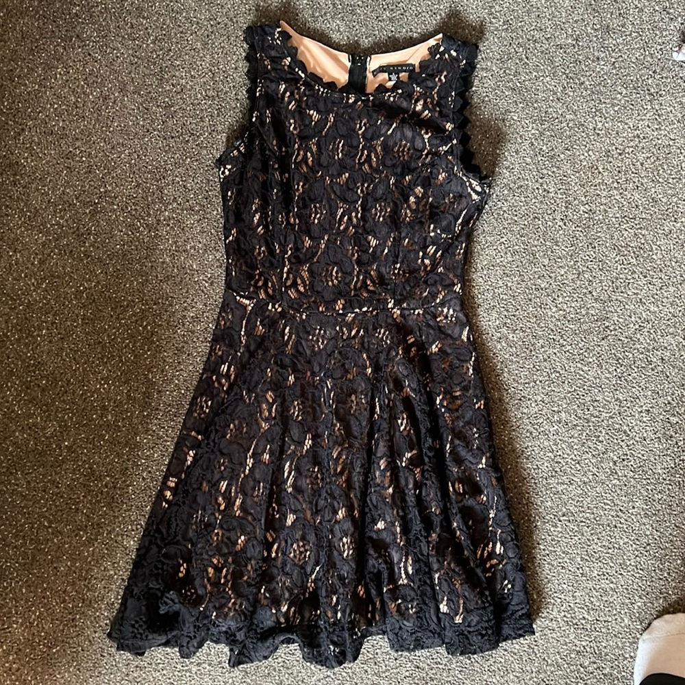Beautiful black lace mini skater dres size 3